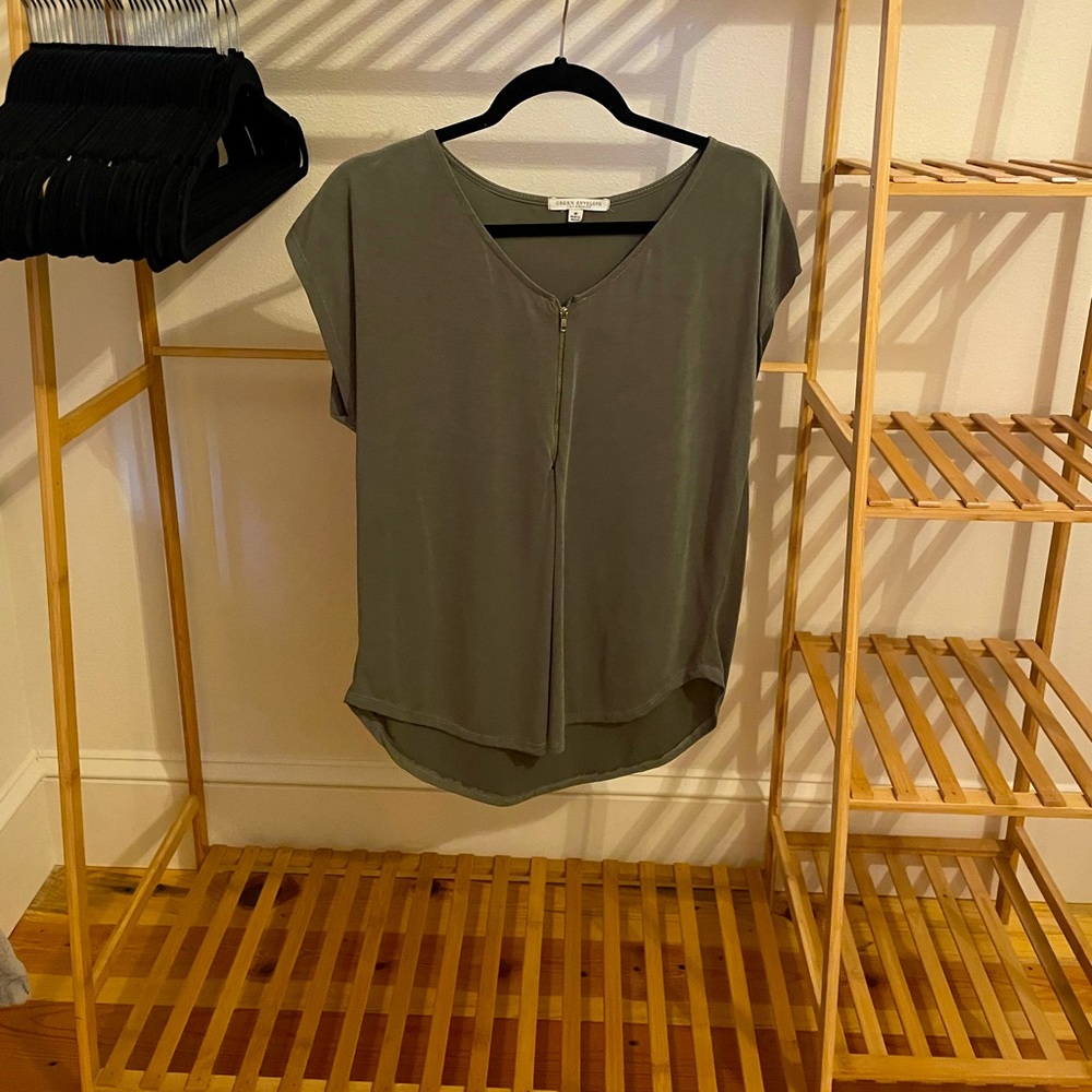 Green zipper top